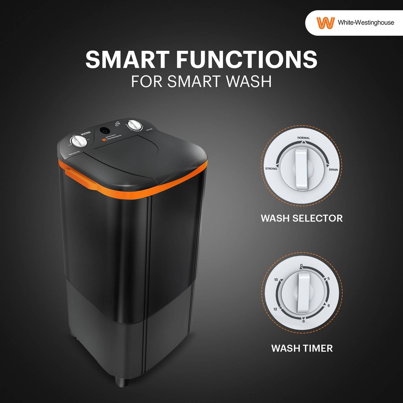 Buy White Westinghouse 7.5 kg Semi Automatic Washing Machine with